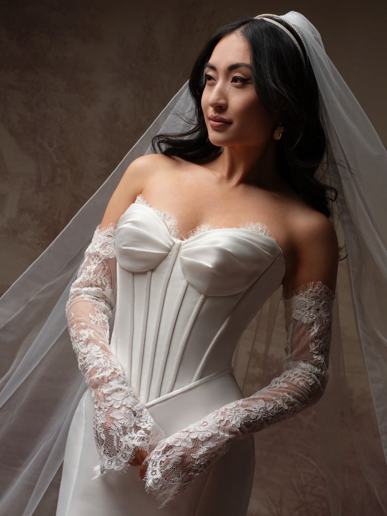 Basque taille van de Rebecca Ingram Zorina Lane trouwjurk