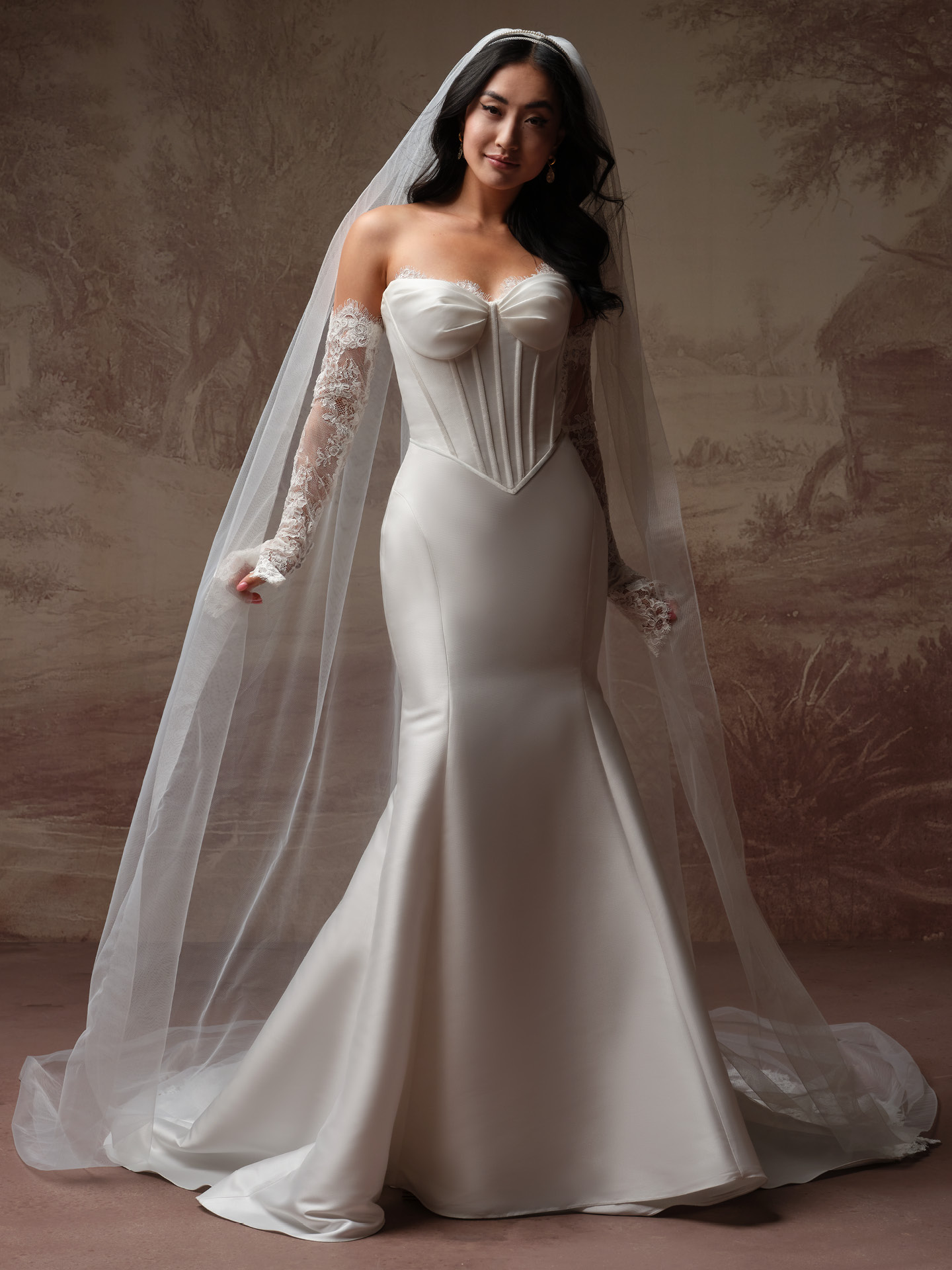 Rebecca Ingram Zorina Lane fit and flare trouwjurk van Mikado