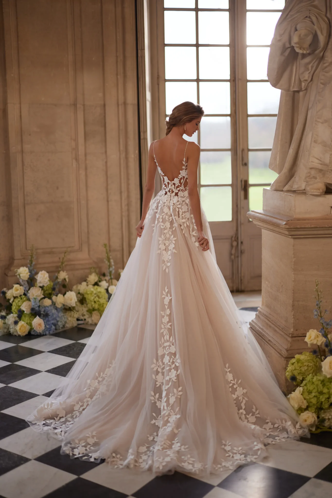 Dama Couture Solene A-lijn trouwjurk met sleep