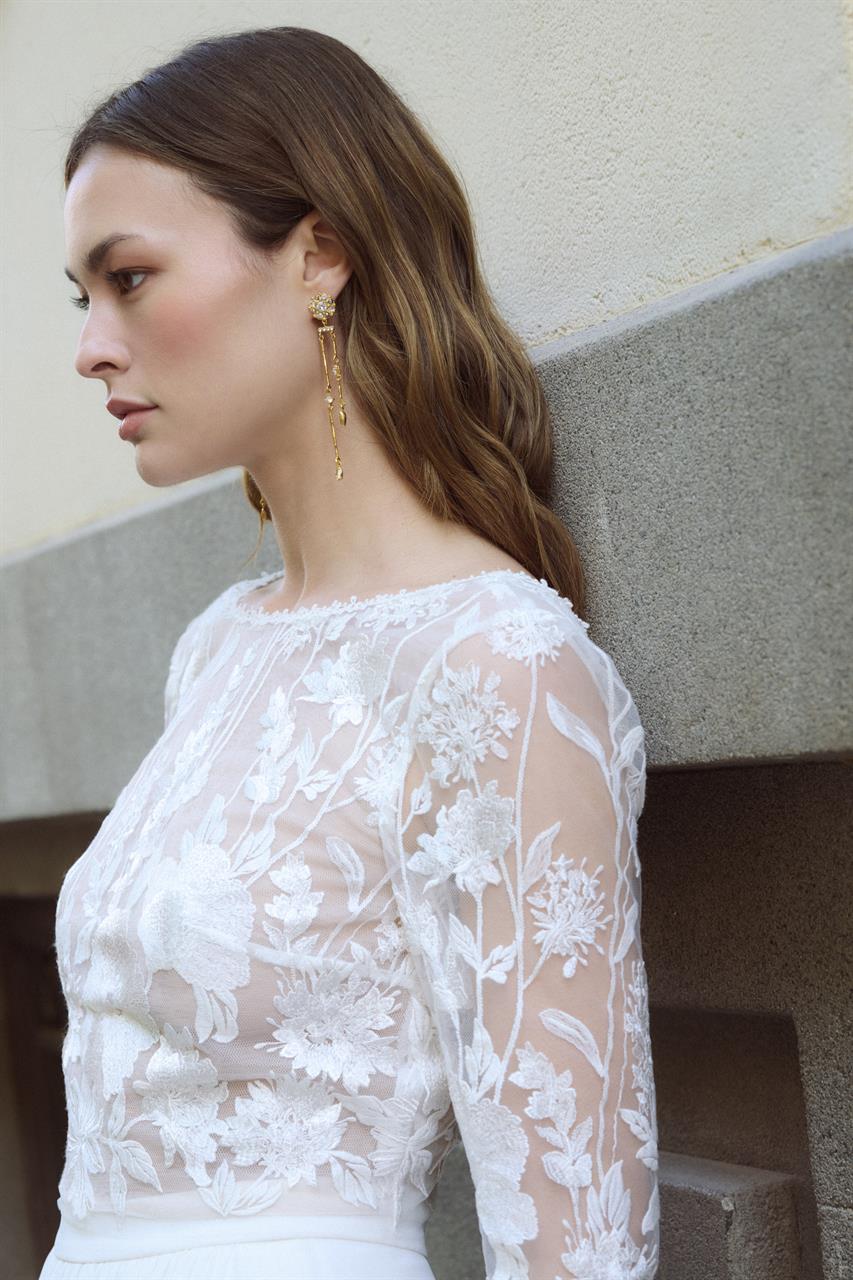 Rembo Styling Galatea trouwjurk met driekwart mouwen